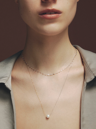 graceful pearl double necklace
