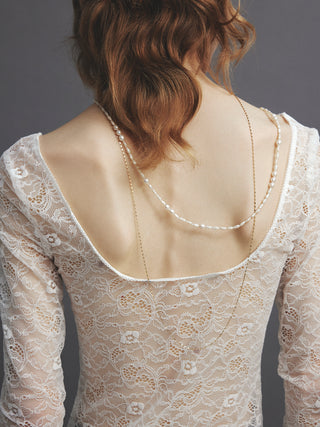 permanent pearl long necklace