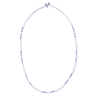 fragment pearl long necklace