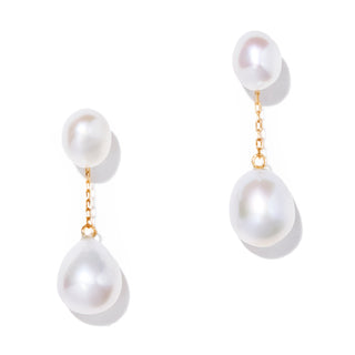 organic double pearl pierce
