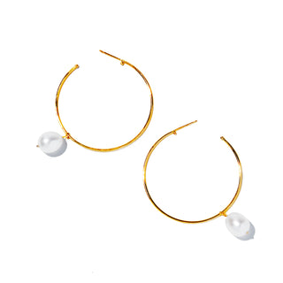 <MEGUMI KANZAKI×les bonbon×UNITED ARROWS>hoop baroque pearl pierce