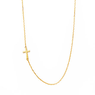 cross side necklace