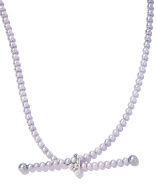 arc gray pearl long necklace