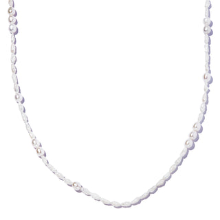 permanent pearl long necklace