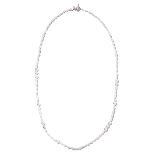 permanent pearl long necklace