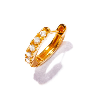 【受注商品】K18 half diamond hoop pierce