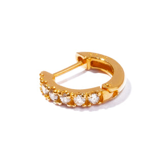 【受注商品】K18 half diamond hoop pierce