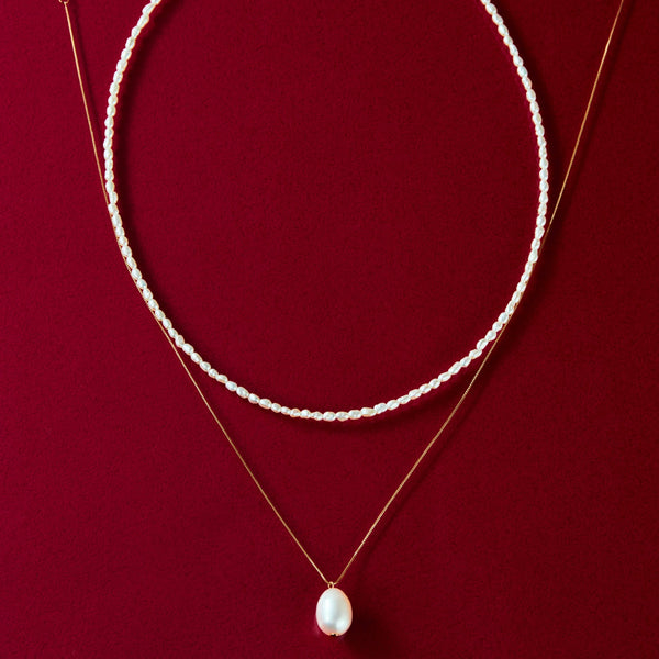 【blanc set】blanc pearl choker × blanc sophie necklace