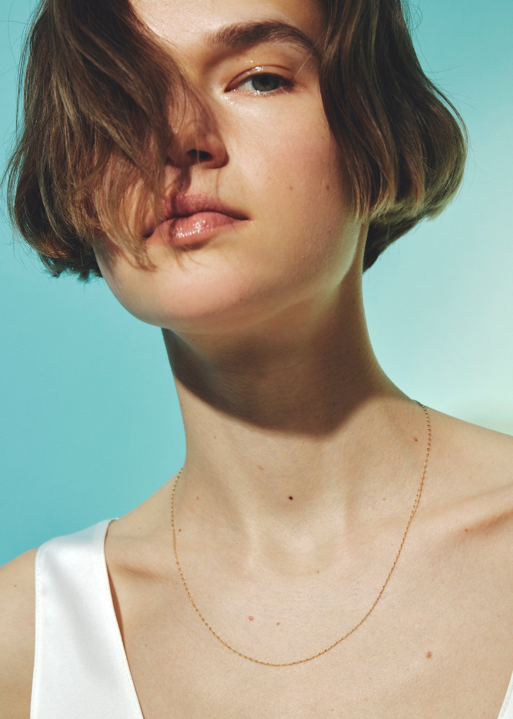 美品les bon bonルボンボンK18 ドロップネックレスSイエローゴールド SETUP7｜les bon bon/dear sunlight necklace ディア サンライト