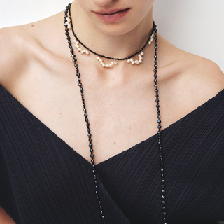 ombre long pearl necklace