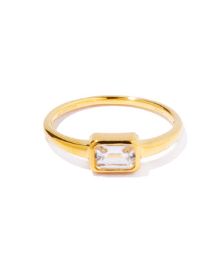 sanctual baguette ring white topaz