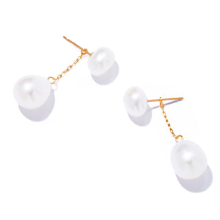 organic double pearl pierce
