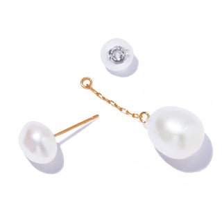 organic double pearl pierce