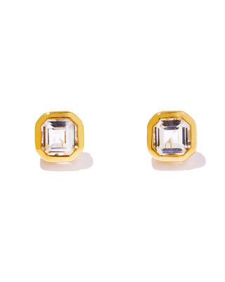 sanctual stud pirece white topaz