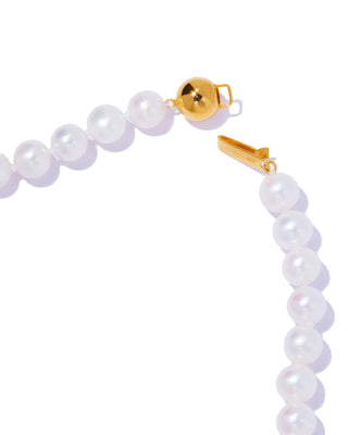 K18 minimalist pearl necklace