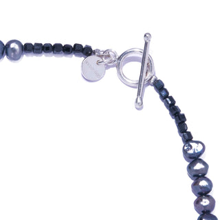 ombre gris pearl necklace