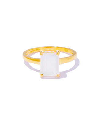 recto white moonstone ring