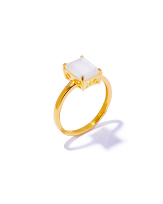 recto white moonstone ring