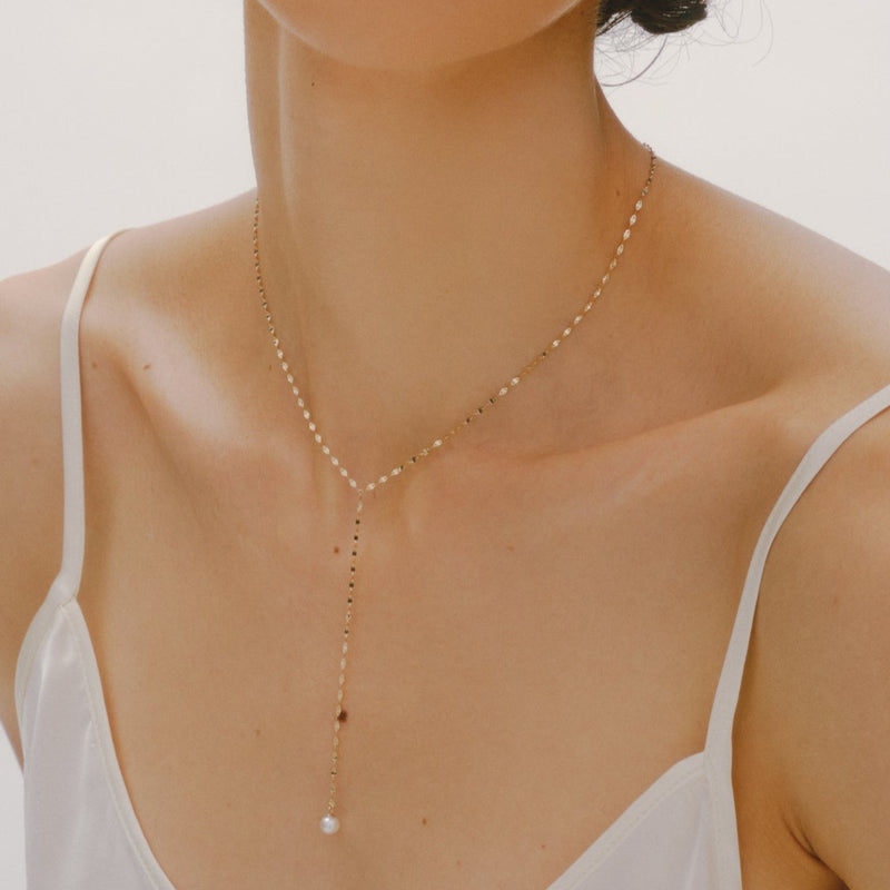 victoria tie pearl necklace – les bon bon Online store